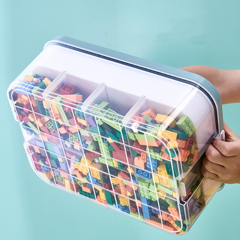 OWNSWING Kids Toy Organizer Stackable Storage Compartments Bins With Base Plastic Removable Tray Craft Organizers