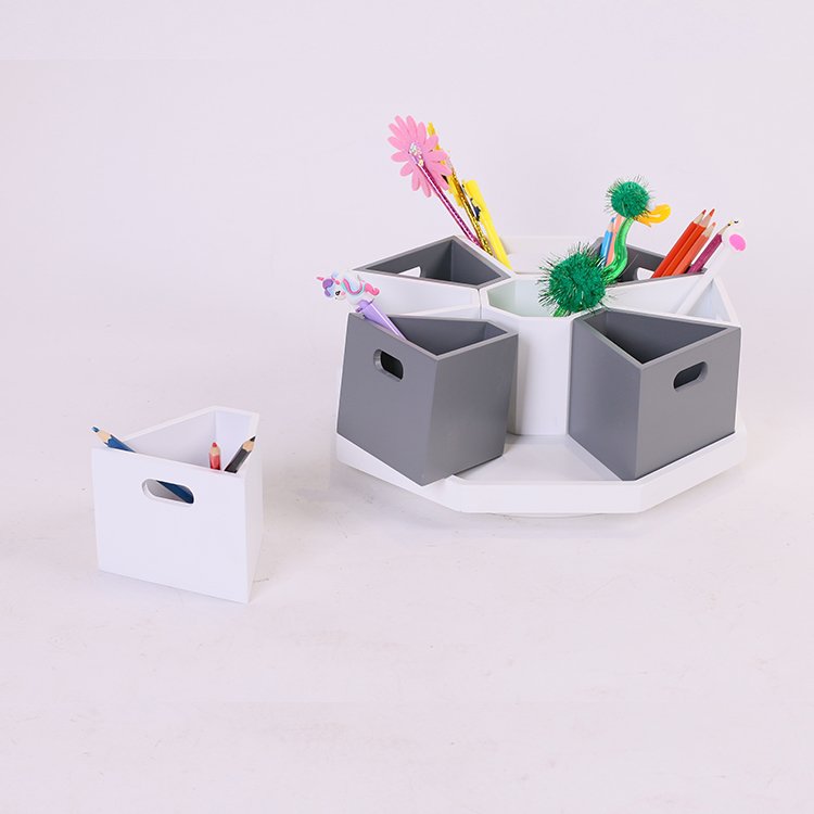 Office Creative Multifunctional Grid Wood Desktop Organizer Pen Holder Makeup Desktop Storage for Desk