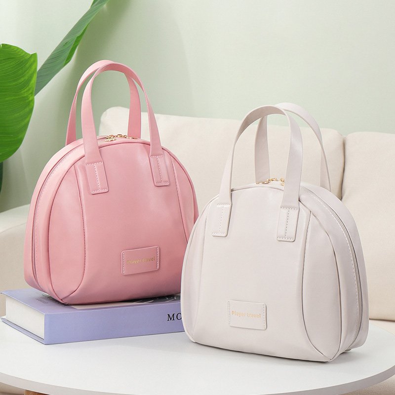 Portable Leather Funny Makeup Cosmetic Bag Shell-shaped Leather Cosmetic Bag for Makeup Tools Containing