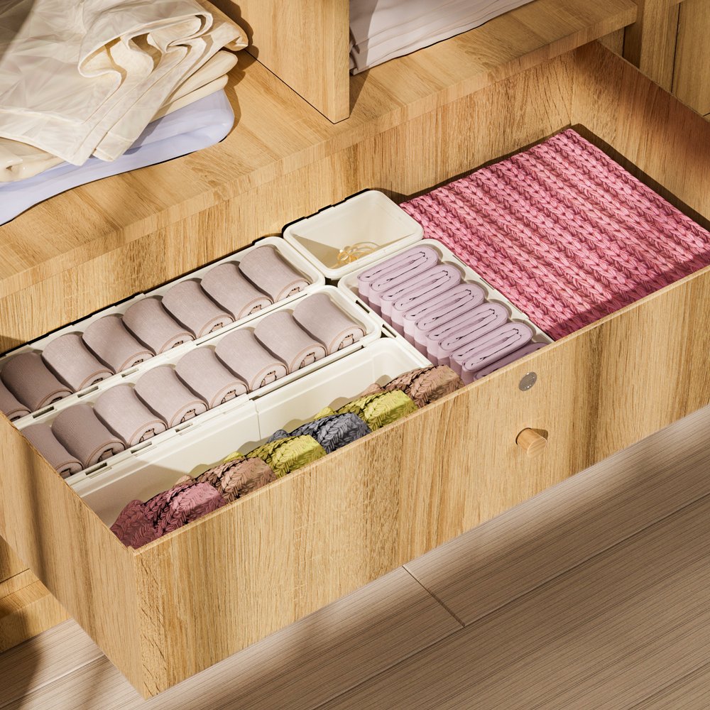 Scalable Plastic Drawer Organizer Desk Drawer Organizer Trays Storage Bins For Make Up Organizers Inside Drawers