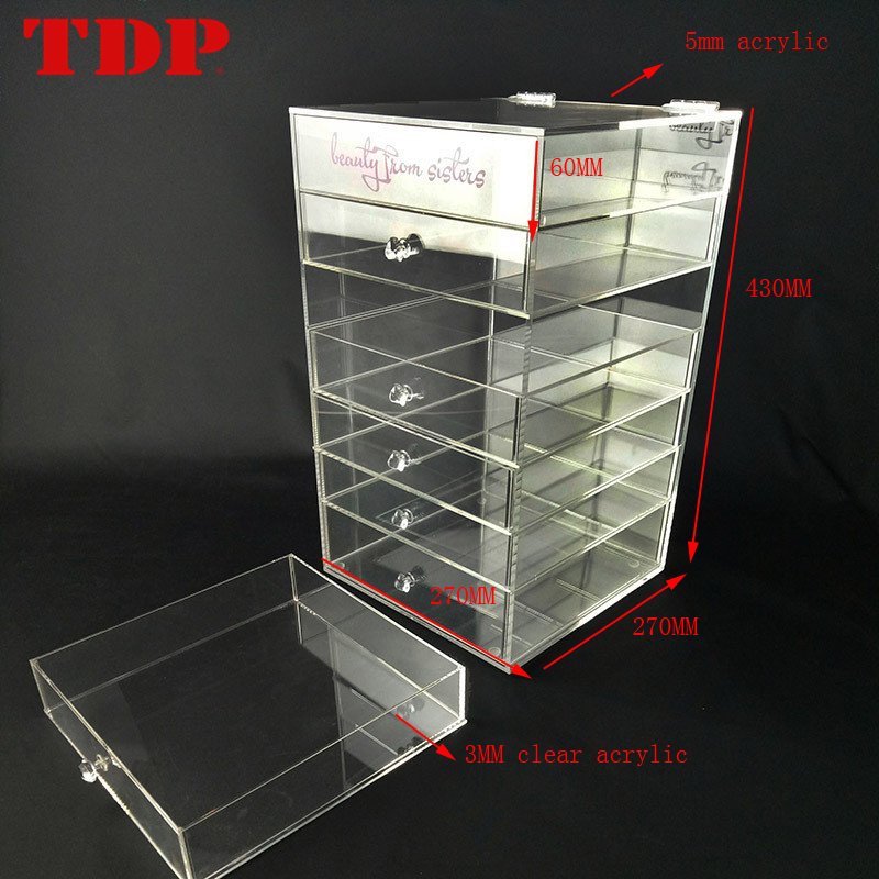 Wholesale 7 Layers Clear Acrylic Makeup Organizers with Drawers