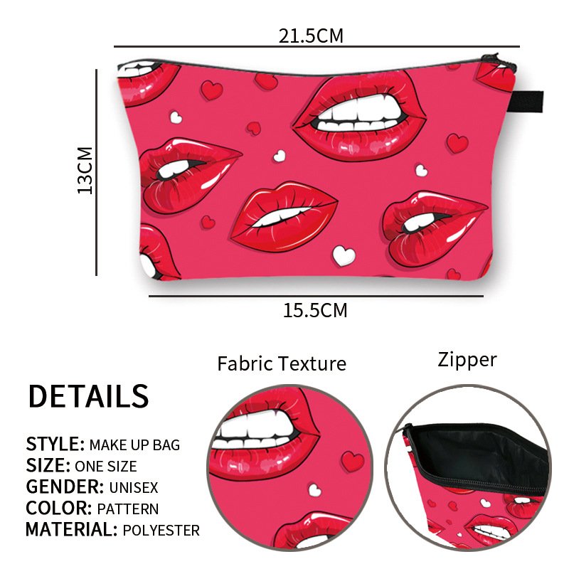 Wholesale Custom Logo Makeup Zipper Pouch African Girls Mandala Halloween Lipstick Printed Small Polyester Travel Cosmetic Bag