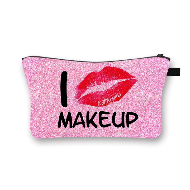 Wholesale Custom Logo Makeup Zipper Pouch African Girls Mandala Halloween Lipstick Printed Small Polyester Travel Cosmetic Bag