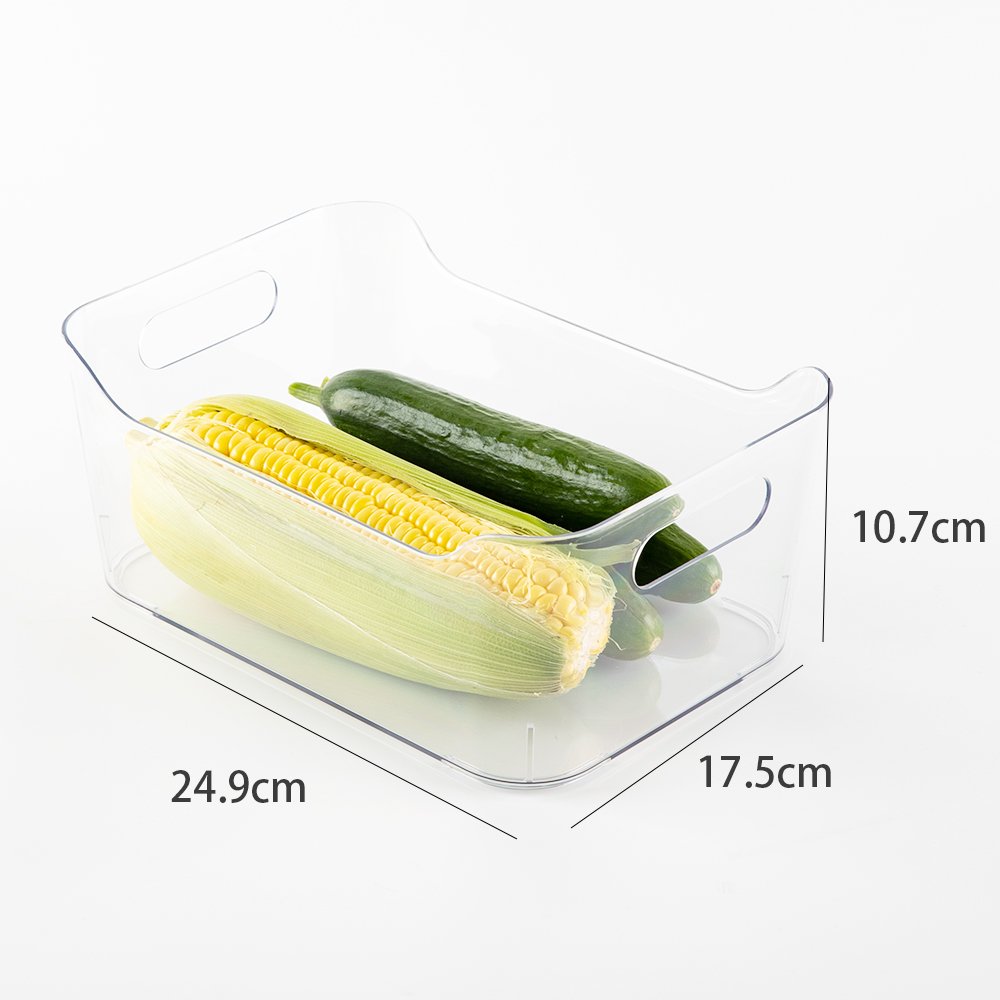 Perfect for Kitchen Clear Plastic Storage Bins Organization Pantry Fridge Organizer Containers Medicine Cabinet Freezer Snacks