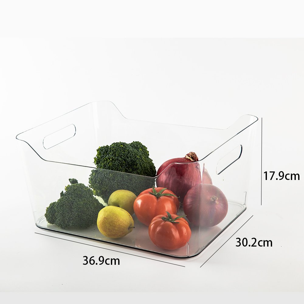 Perfect for Kitchen Clear Plastic Storage Bins Organization Pantry Fridge Organizer Containers Medicine Cabinet Freezer Snacks