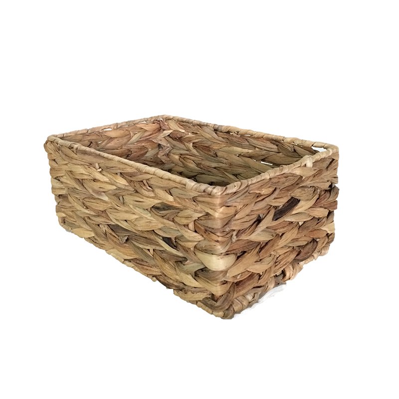 Water Hyacinth Storage Basket Straw Woven Wardrobe Accessories Kitchen Makeup Organizer Set 3