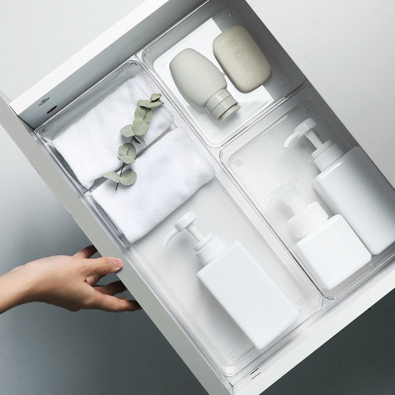 Bathroom Drawer Tray Dividers Plastic Vanity Organizers Storage Bins for Makeup Dresser Kitchen Office
