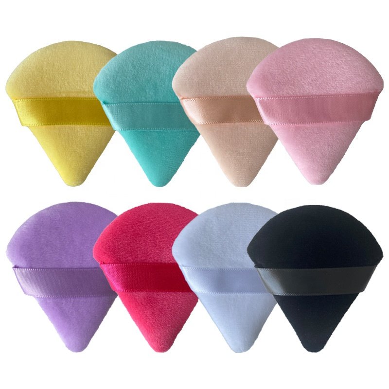 Cute Heart Shaped Velvet Powder Puff Soft Love Design Velour Makeup Sponge Puff Cosmetic Powder Puff For Girls