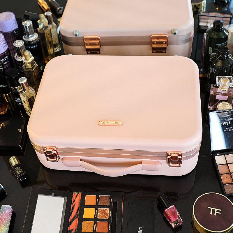Travel PC Makeup Bag Case With Led Light Mirror Waterproof Adjustable Light Cosmetic Organizer Professional Makeup Case