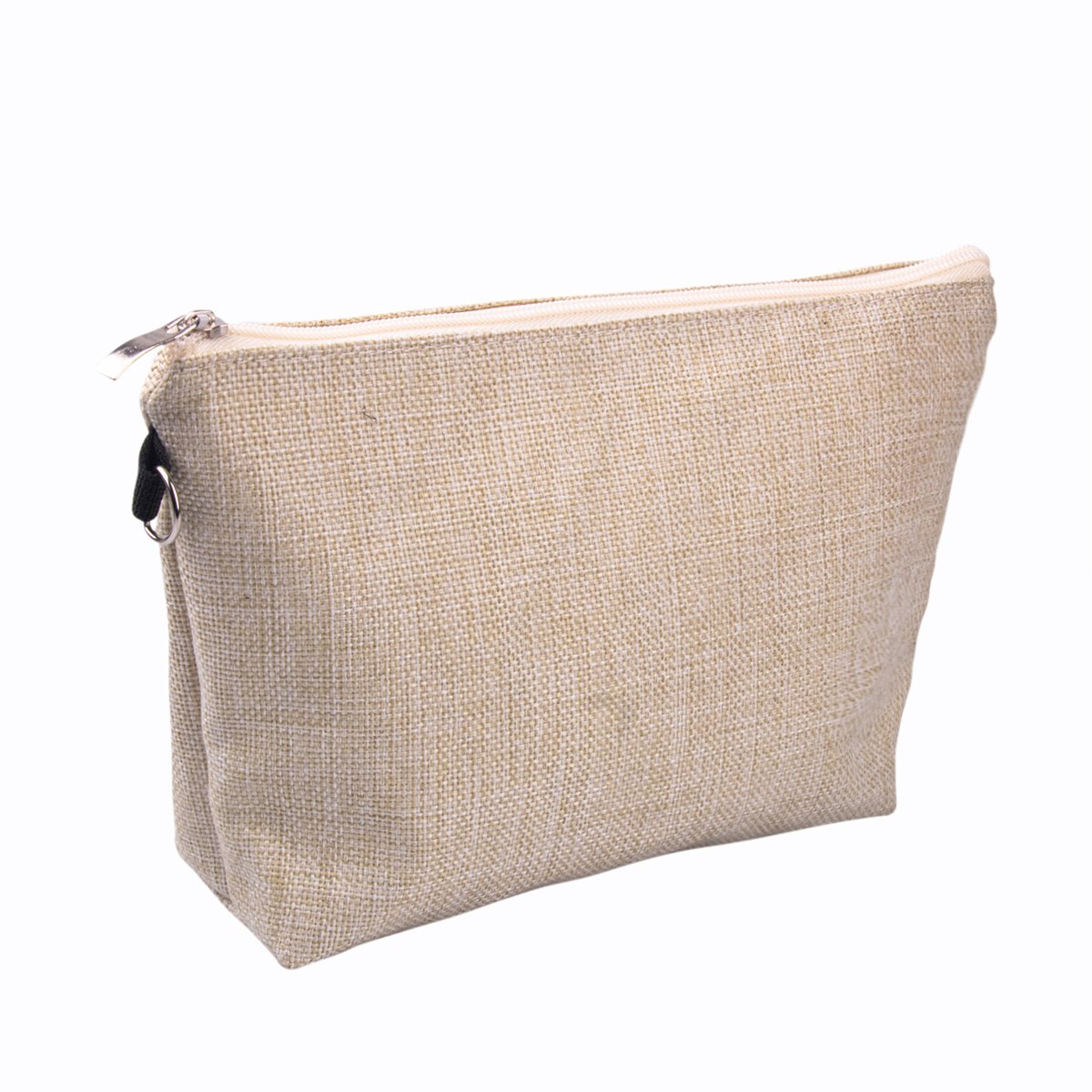 MOQ 50 pieces custom blank linen makeup bag with zipper Cosmetic bag Makeup Toiletry Skincare Kits cosmetic pouch Souvenir bag
