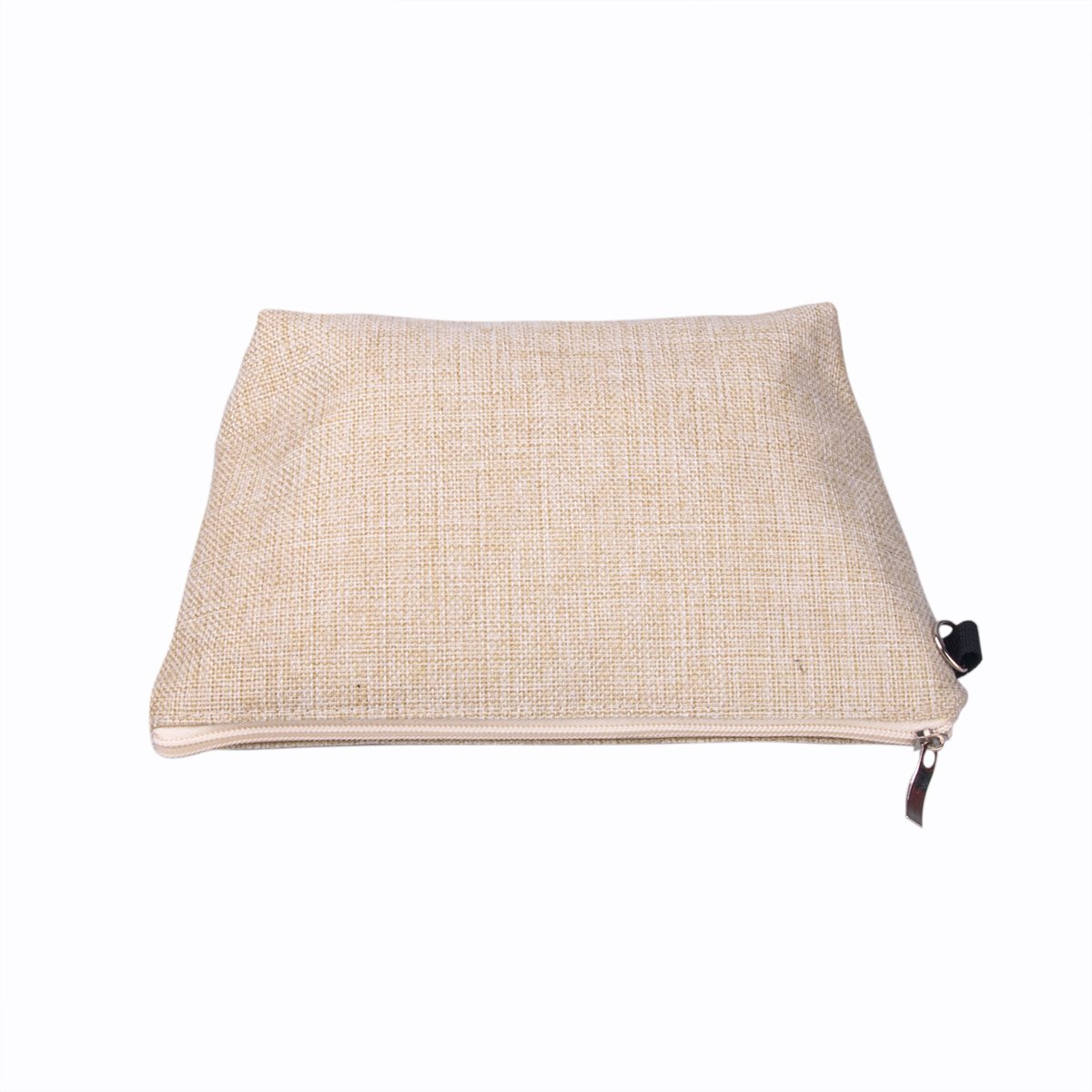 MOQ 50 pieces custom blank linen makeup bag with zipper Cosmetic bag Makeup Toiletry Skincare Kits cosmetic pouch Souvenir bag