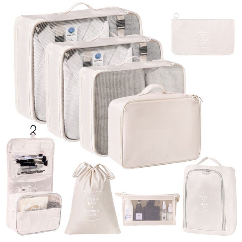 11pcs Cheap Duffle Multi-function Pouch Packing Cube Storage Makeup Bag Waterproof Lightweight Travel Luggage Organizer Set