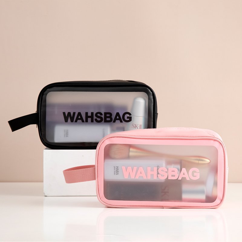 Custom Logo cosmetic bag clear makeup bag waterproof PU toiletry wash bag cosmetic organizers