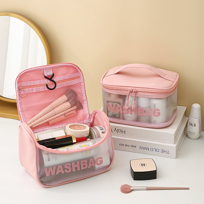 Custom Logo cosmetic bag clear makeup bag waterproof PU toiletry wash bag cosmetic organizers