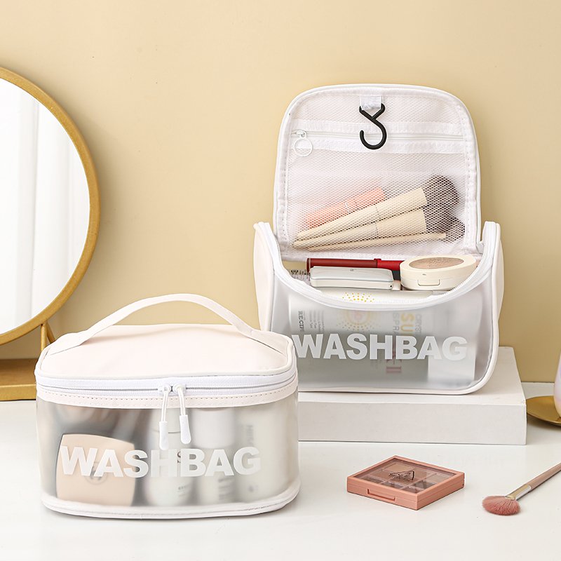 Custom Logo cosmetic bag clear makeup bag waterproof PU toiletry wash bag cosmetic organizers
