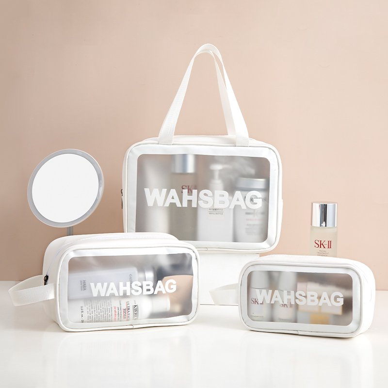 Custom Logo cosmetic bag clear makeup bag waterproof PU toiletry wash bag cosmetic organizers