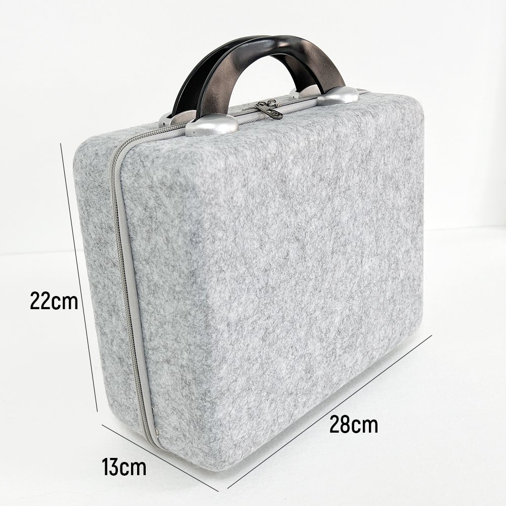 Upin Ins carrying case 14 inch portable makeup bag both handle felt lightweight travel box
