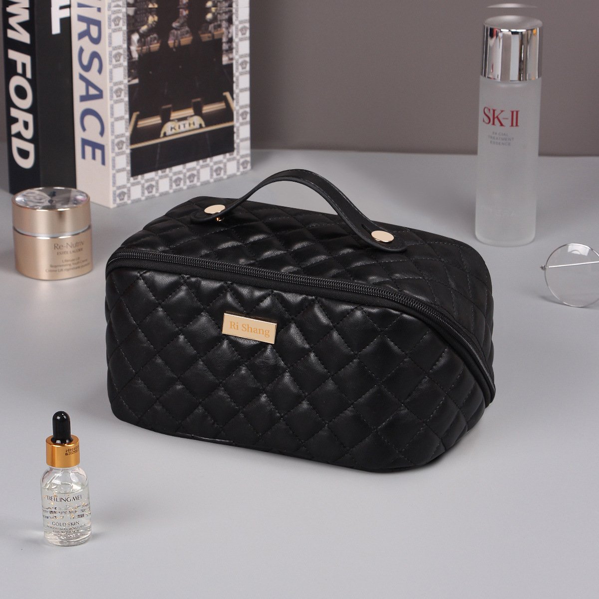 Fashion custom PU Travel Make up cosmetic bags & cases Organ pillow waterproof material for storage travelling gift bag