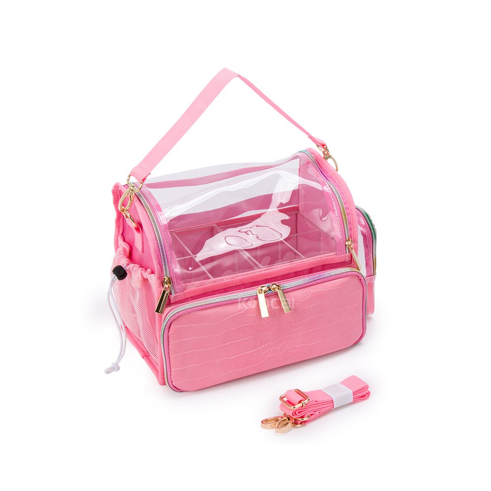 KONCAI makeup case make up transparent accessories suitcase vanity box organizers cosmetic bag