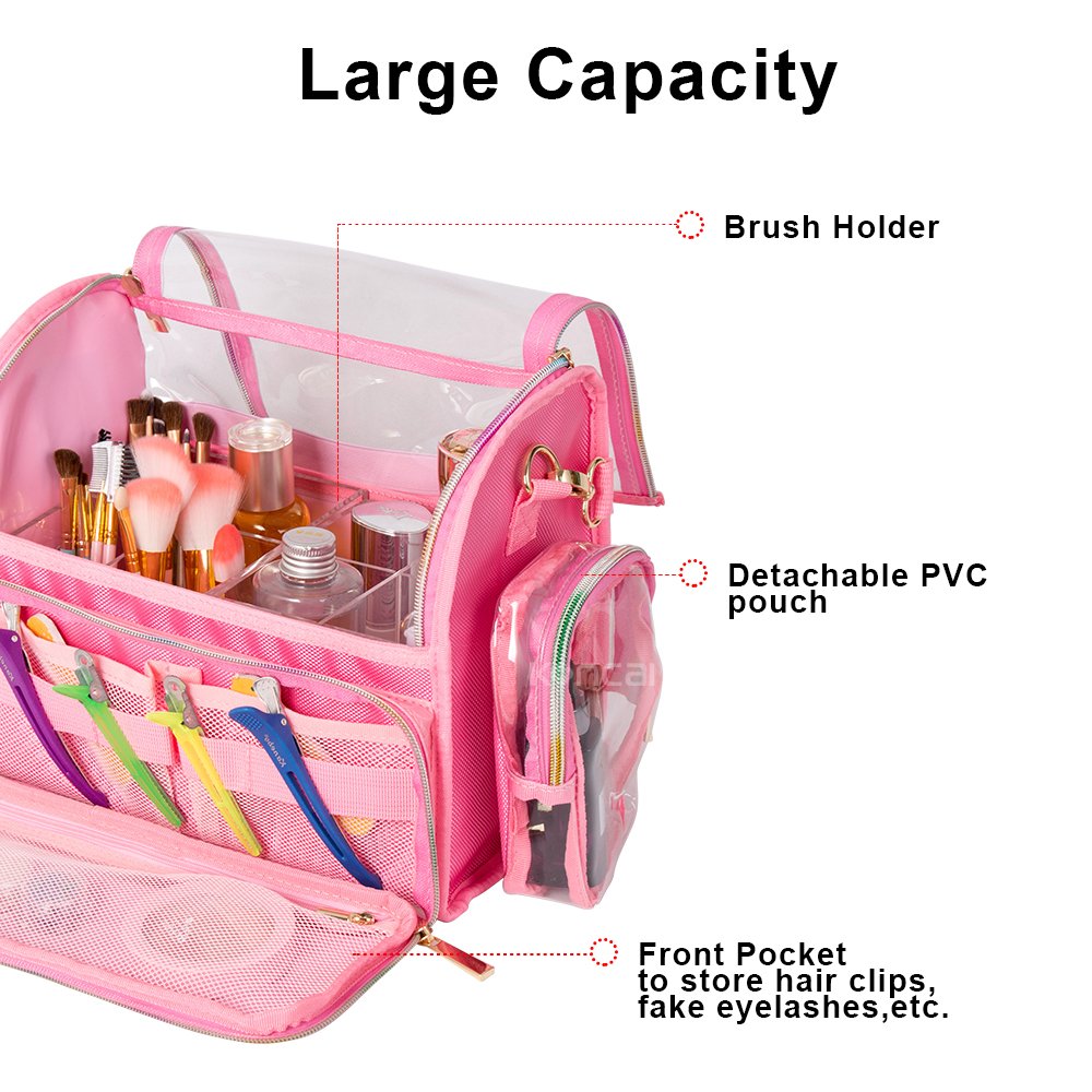KONCAI makeup case make up transparent accessories suitcase vanity box organizers cosmetic bag