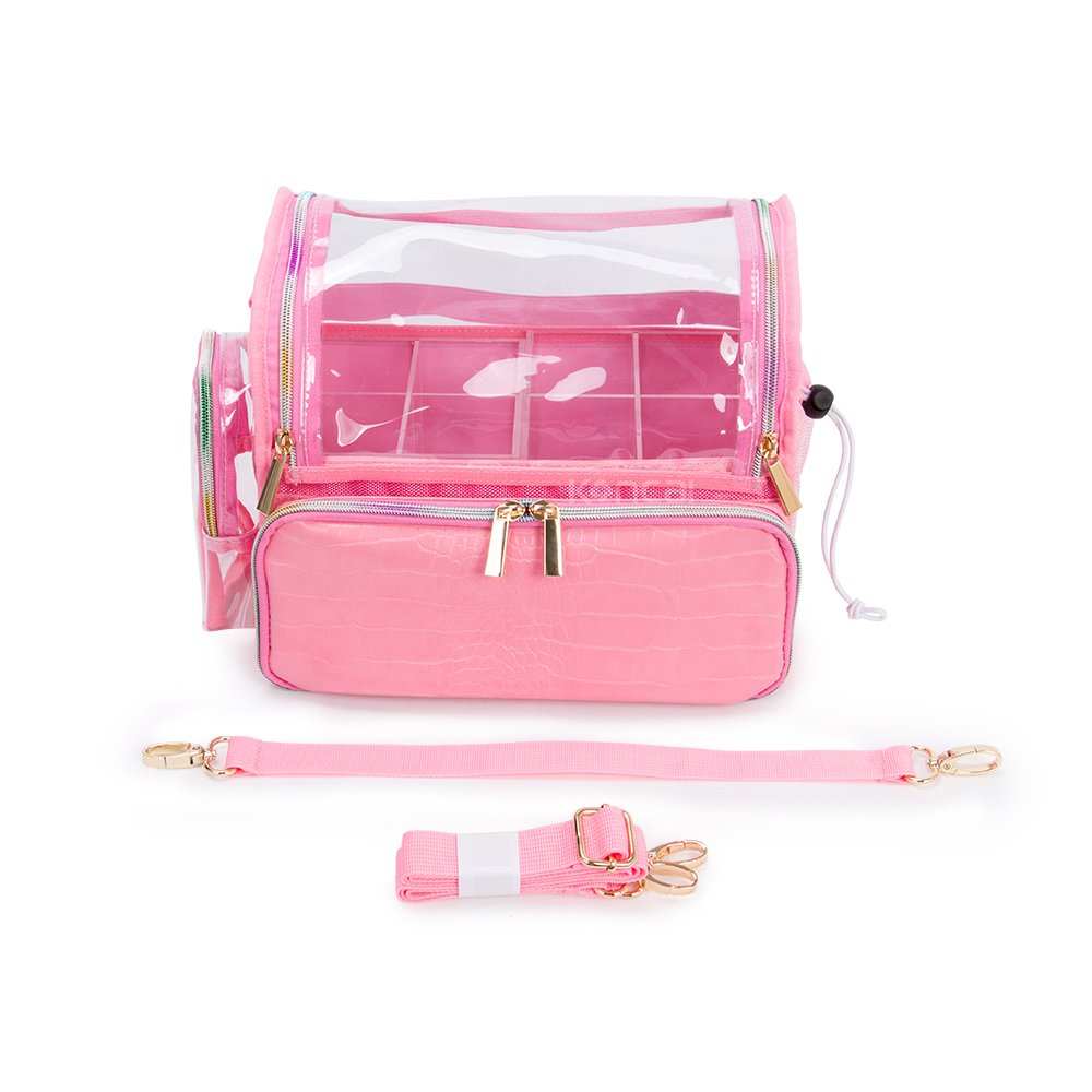 KONCAI makeup case make up transparent accessories suitcase vanity box organizers cosmetic bag
