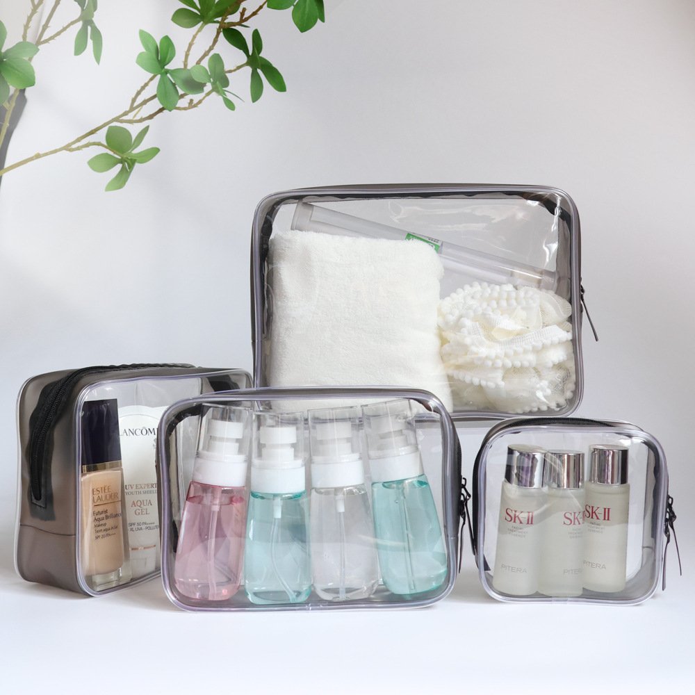 Wholesale Fashion Clear Makeup Pouches Organizer Toiletry Travel Personalized Transparent Zipper Cosmetic Bags