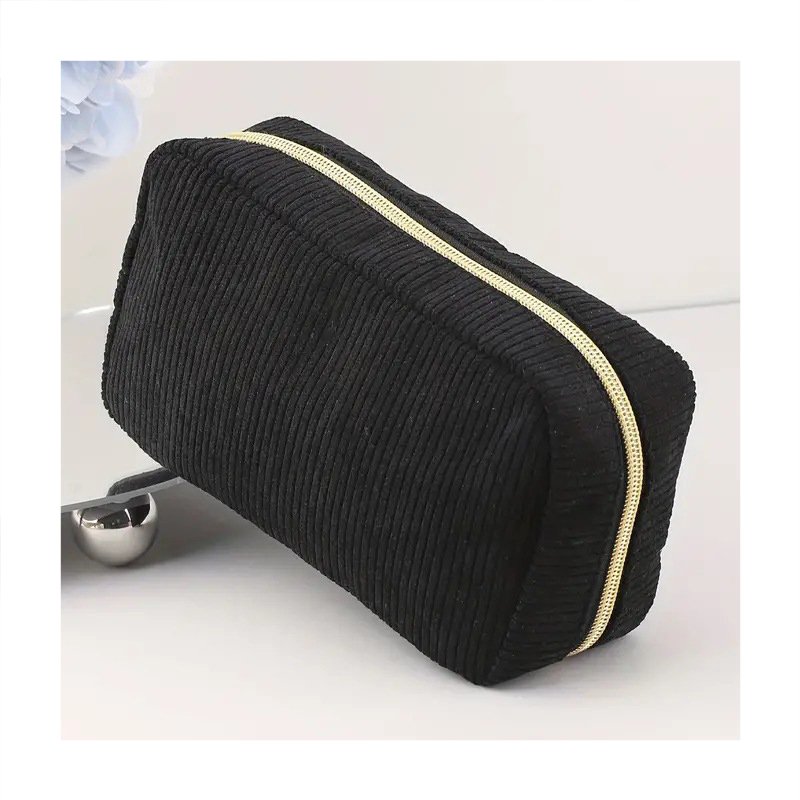 Factory Custom Cosmetic Organizers Zipper Corduroy travel Makeup Bag cosmetic bag
