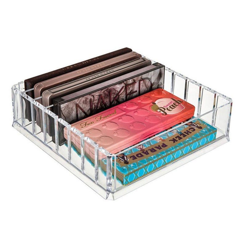 Clear Acrylic Makeup Organizer Makeup Powder Box Desktop Eye Shadow Storage Box Lipstick Brush Holder Jewelry Cosmetic Box