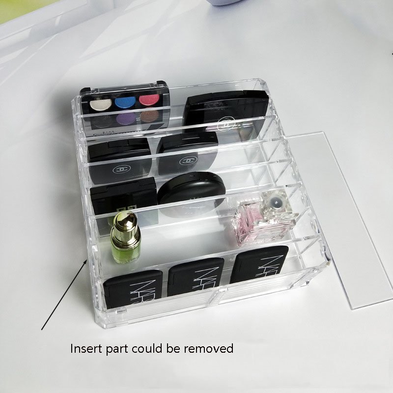 Clear Acrylic Makeup Organizer Makeup Powder Box Desktop Eye Shadow Storage Box Lipstick Brush Holder Jewelry Cosmetic Box
