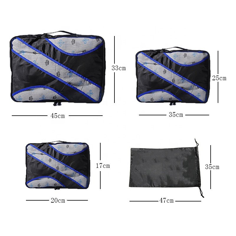 4pcs Set Packing Cubes Travel Set Suitcase Organizers with shoe bag and Toiletry Bag travel Accessories