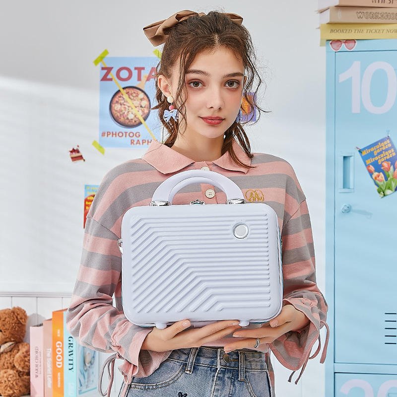 New Cute Cheap14 Inch Mini Travel Suitcases Durable Cosmetic Bags Cases Pouch Makeup Box Storage