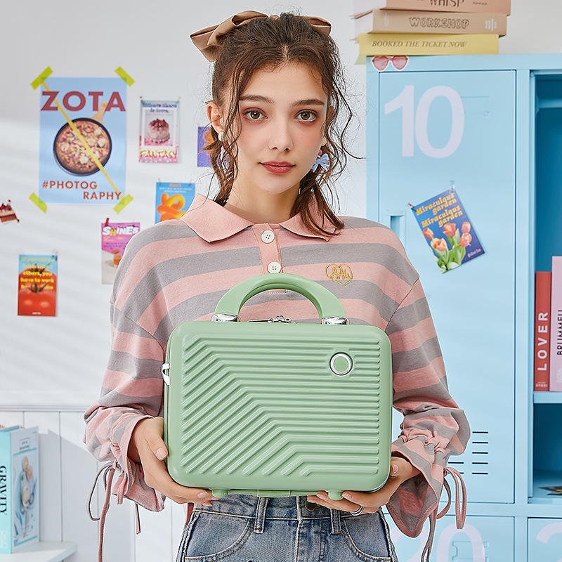 New Cute Cheap14 Inch Mini Travel Suitcases Durable Cosmetic Bags Cases Pouch Makeup Box Storage