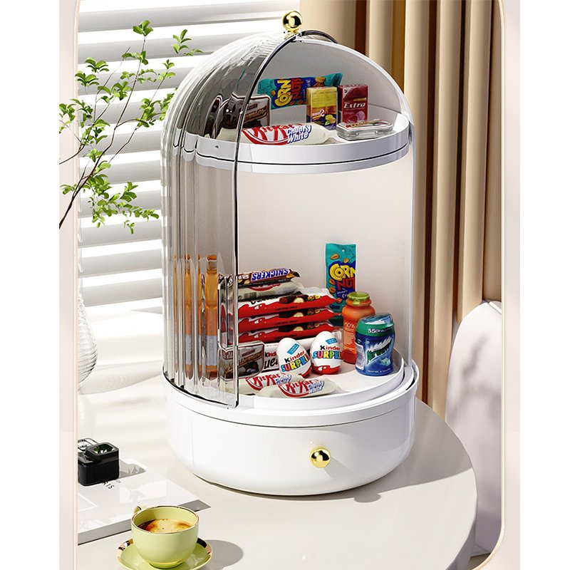Modern Plastic 360 Degree Rotating Cosmetic Plastic Storage Box Transparent Large Capacity Makeup Organizer