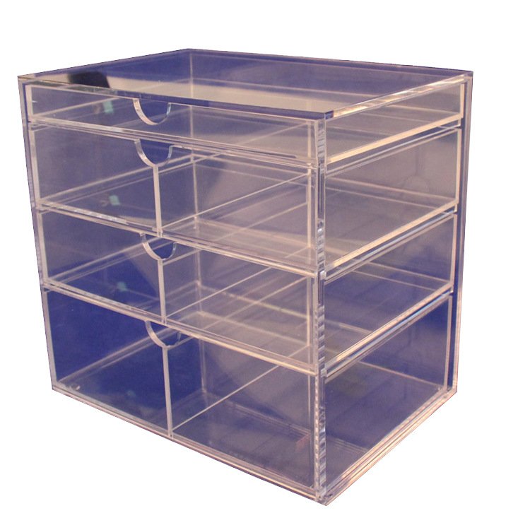 ULA005 Wholesales countertop Clear Acrylic Makeup Organizer Plexiglass Cosmetic Desk Storage Box