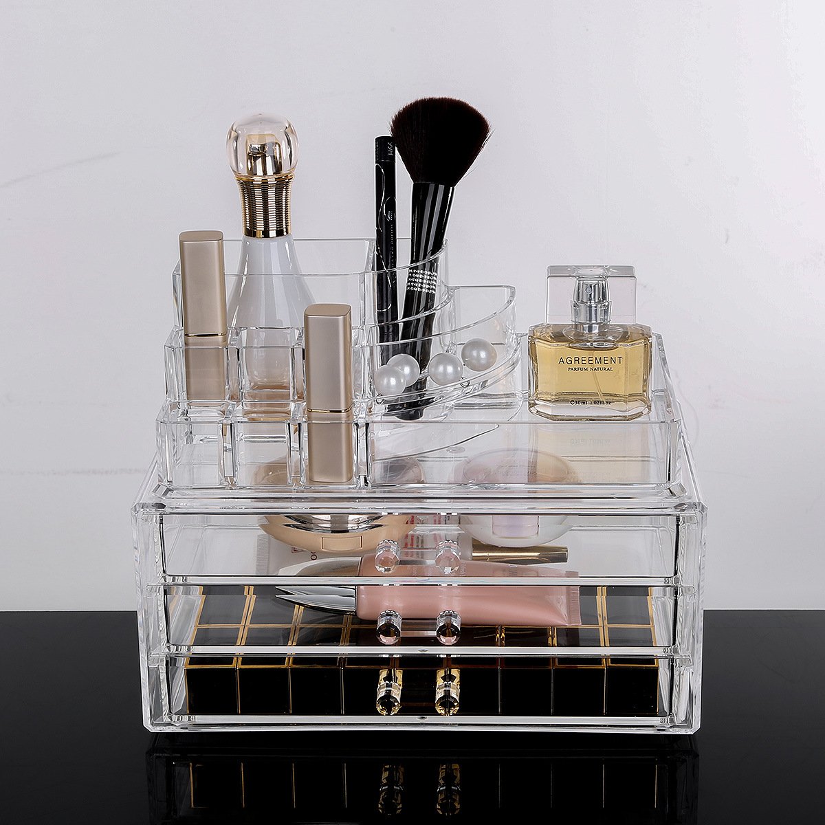 Explosive Models MakeUp Drawer Beauty Organizer Counter lipstick Cosmetic Display Skin Care Vanity Box With Factory latest