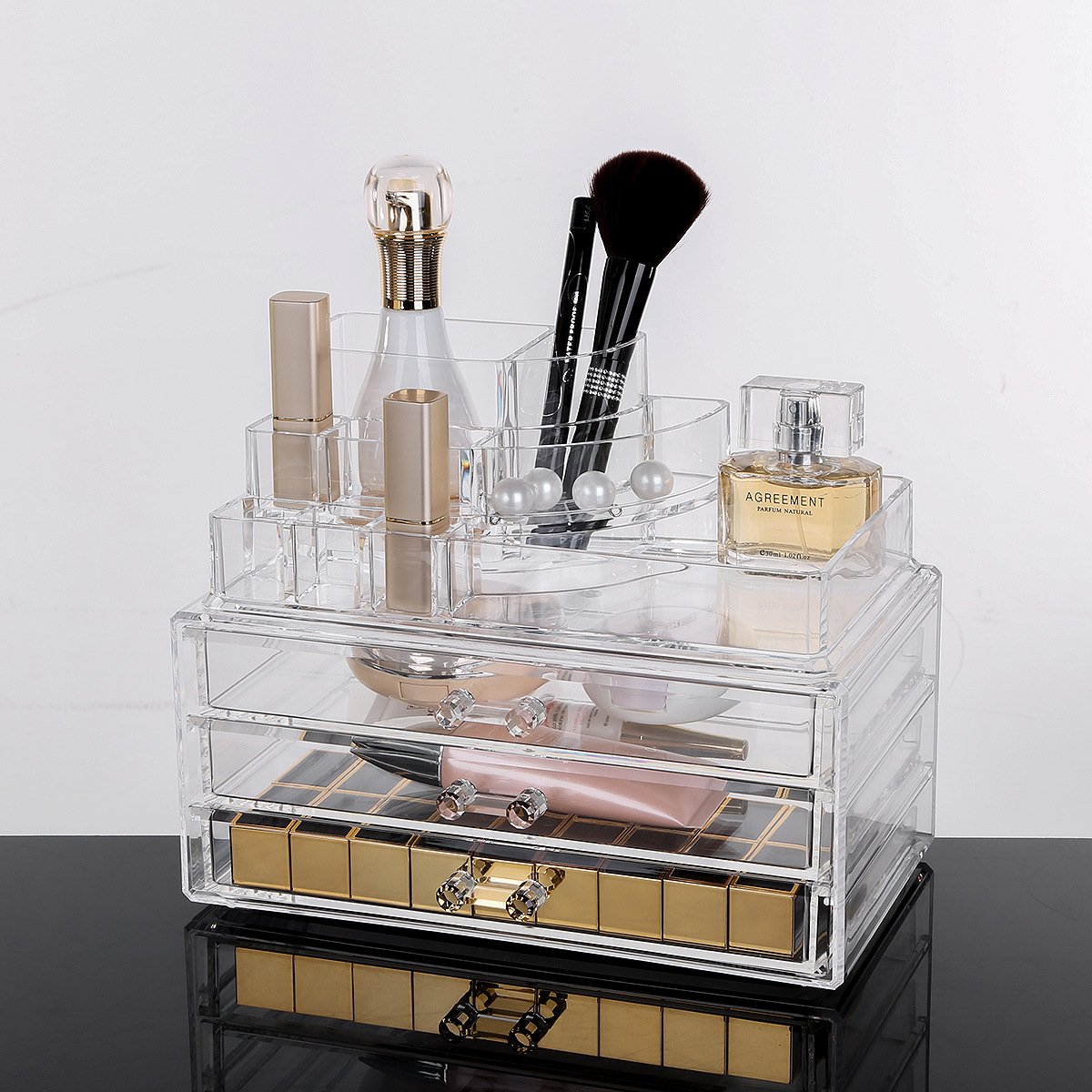 Explosive Models MakeUp Drawer Beauty Organizer Counter lipstick Cosmetic Display Skin Care Vanity Box With Factory latest