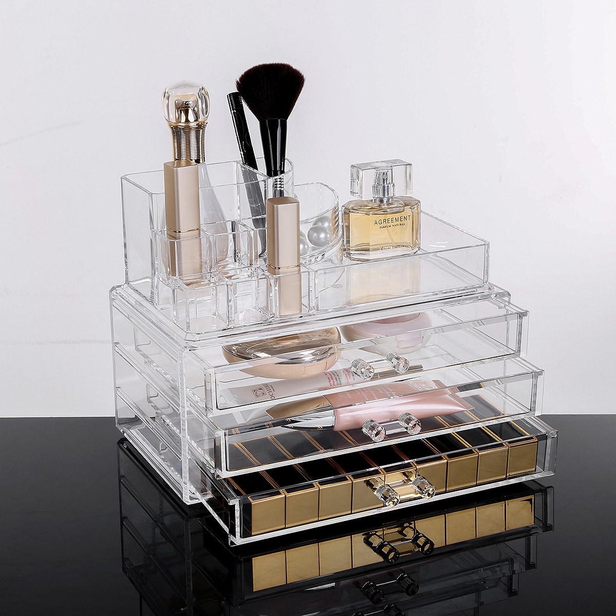Explosive Models MakeUp Drawer Beauty Organizer Counter lipstick Cosmetic Display Skin Care Vanity Box With Factory latest
