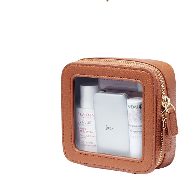 Custom Logo Printing Mini Transparent PVC Clear Makeup Bag Make Up Pouch Small Cosmetic Bag