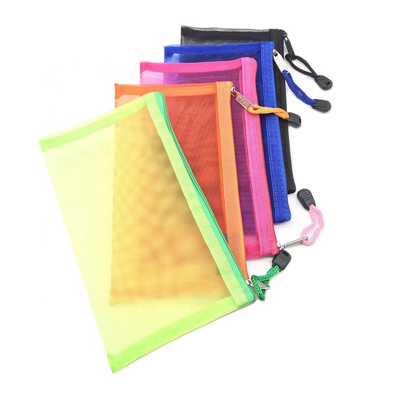 Multipurpose Nylon Mesh Cosmetic Bag Makeup Travel Cases Pencil Case Travel Organizers