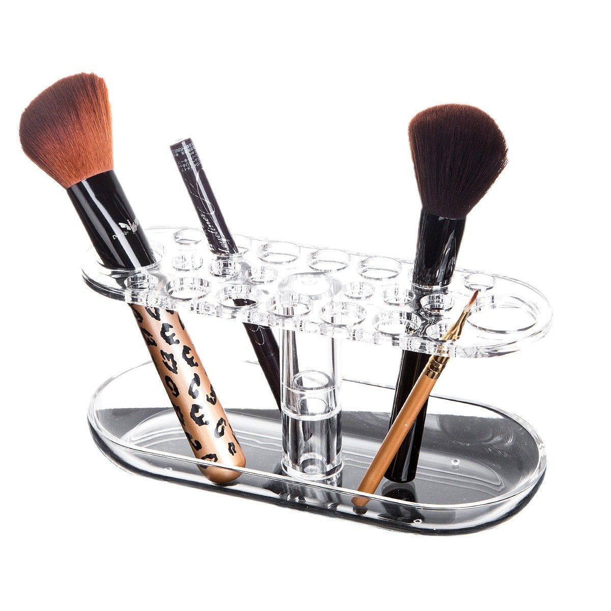 Stock Available Space-Saving Design Organizer Acrylic Makeup Brush Holder Makeup Brush Cleaner With Easy Assembly