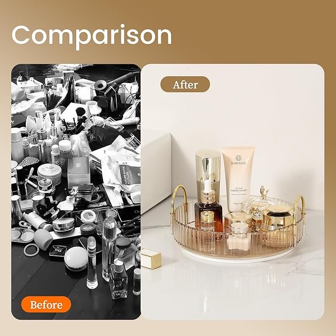 Rotating Makeup Organizer for Vanity Skincare Make Up Storage Perfume Organizers