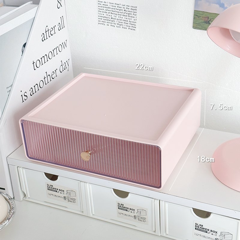 stackable modern home storage plastic organizer clear jewelry makeup storage containers boxes durable desk cabinet ribbed drawer