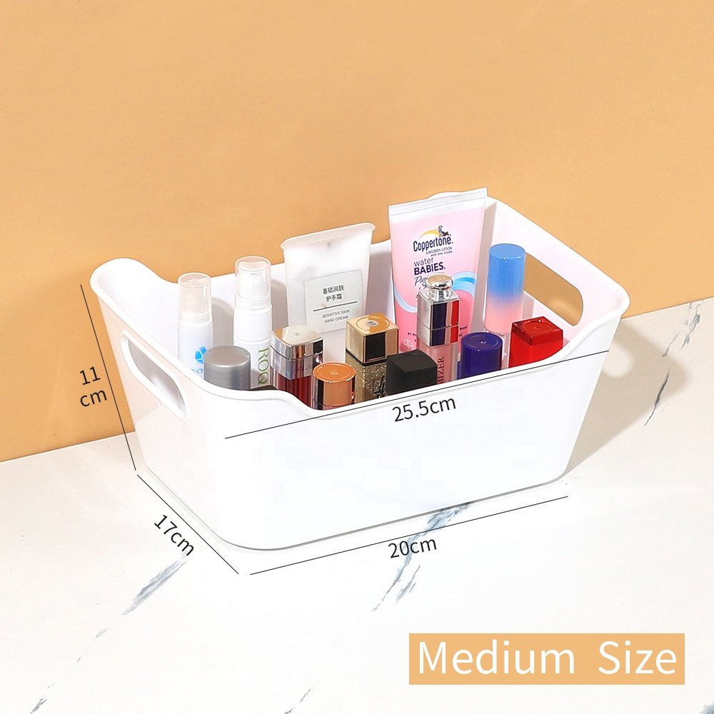Sundries Organizer U-Shaped White Plastic Storage Box Closet Home Travel Organizing Kitchen Pantry Shelf Cabinet Cosmetics