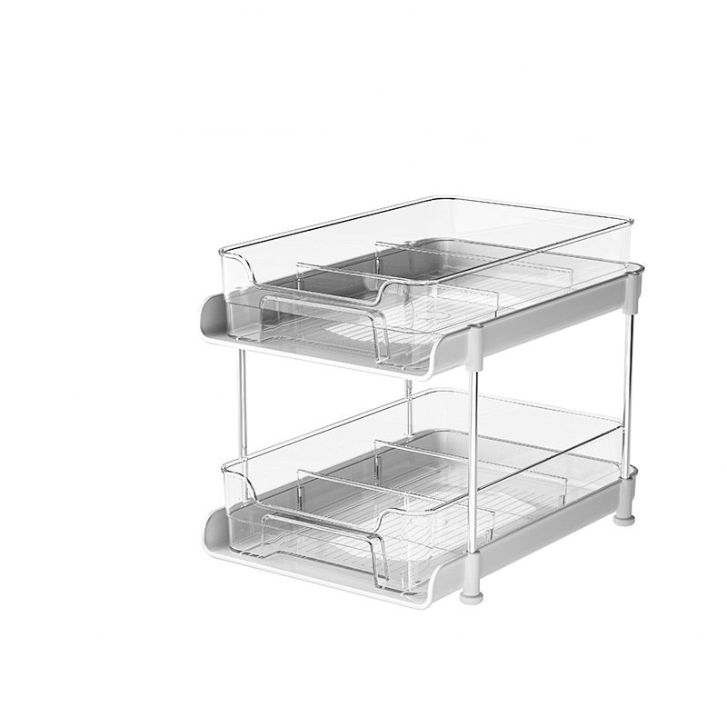 Makeup Storage rack Sliding Sink drawer Organizers Storage Rack kitchen Organizer Spice Jar transparent rack