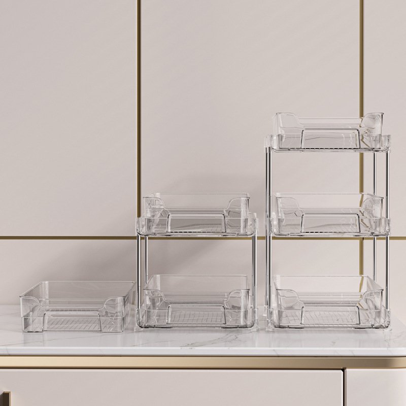 Makeup Storage rack Sliding Sink drawer Organizers Storage Rack kitchen Organizer Spice Jar transparent rack