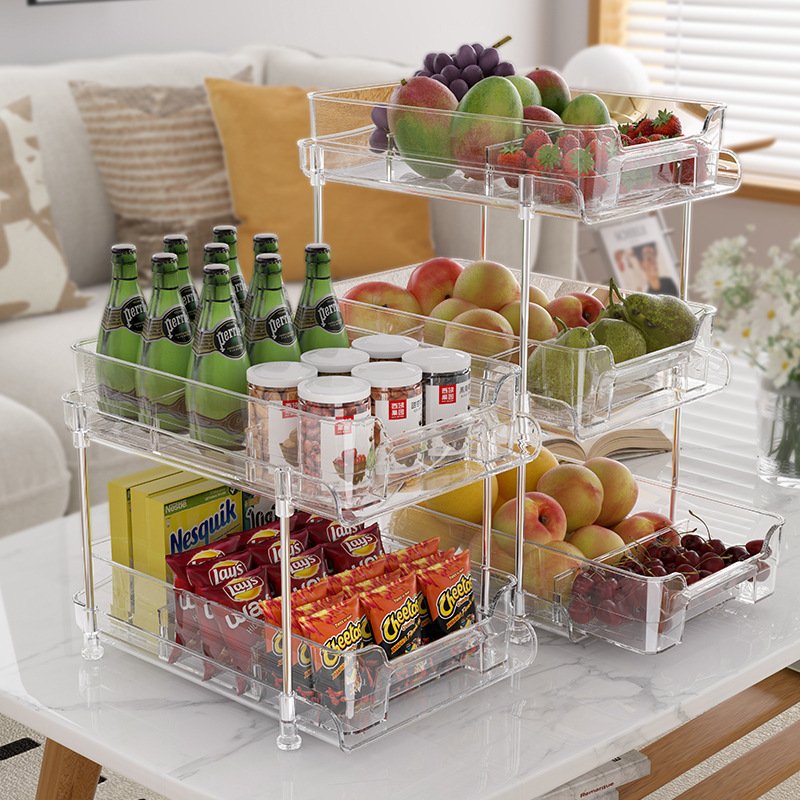 Makeup Storage rack Sliding Sink drawer Organizers Storage Rack kitchen Organizer Spice Jar transparent rack