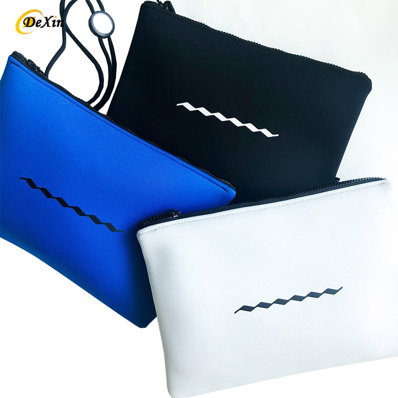 Small travel makeup pouch custom full printing neoprene cosmetic bag