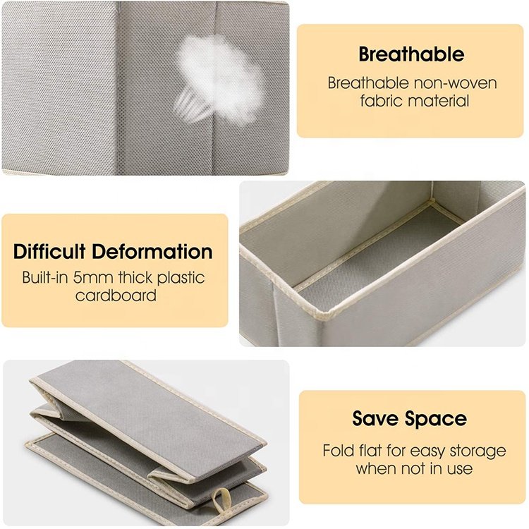 Foldable Drawer Dividers For Bras Socks Underwear Drawer Organizers Storage Boxes
