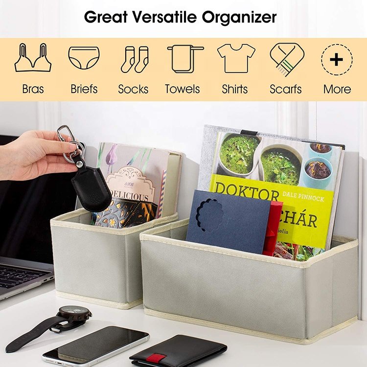 Foldable Drawer Dividers For Bras Socks Underwear Drawer Organizers Storage Boxes
