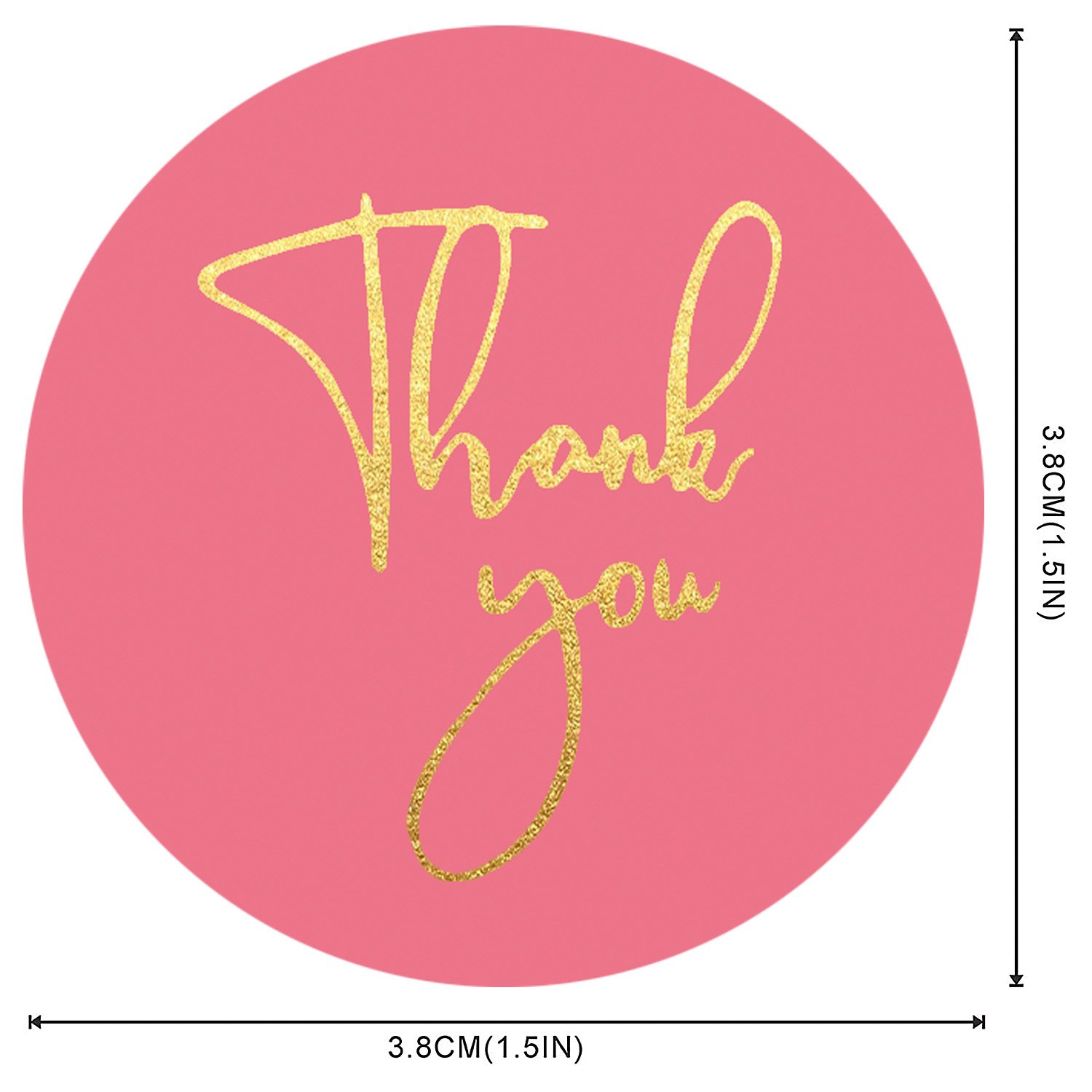Custom With Logo Cut Self Adhesive 1.5 inch Colorful Thank you Stickers 500 Roll For Seal
